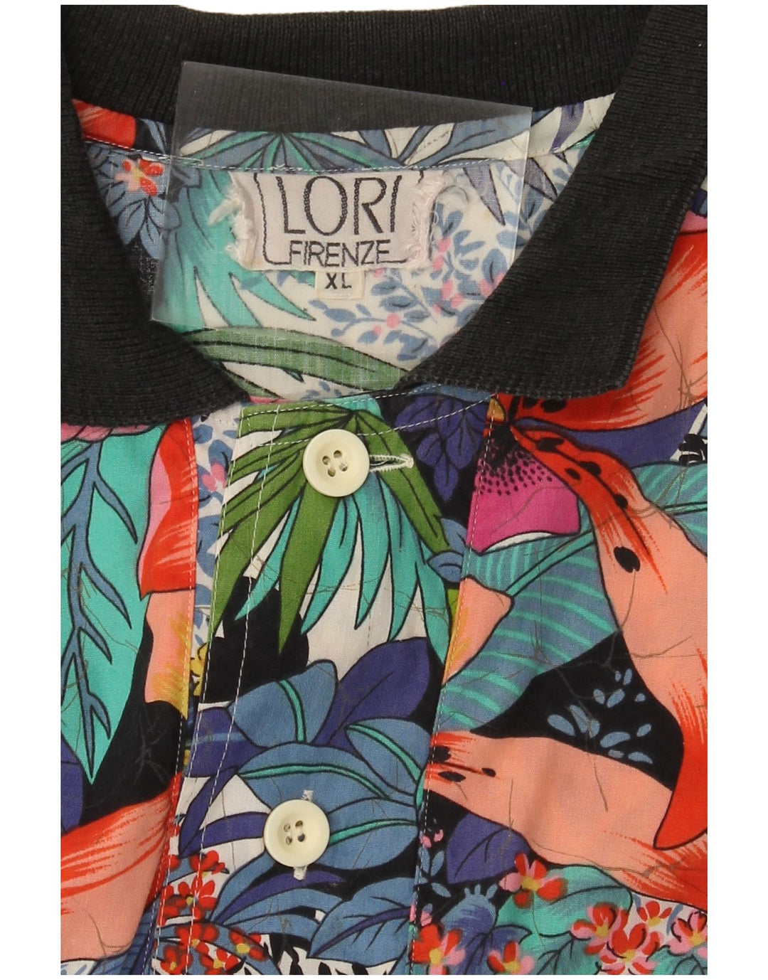 Vintage Mens Short Sleeve Pullover Shirt XL Multicoloured Floral