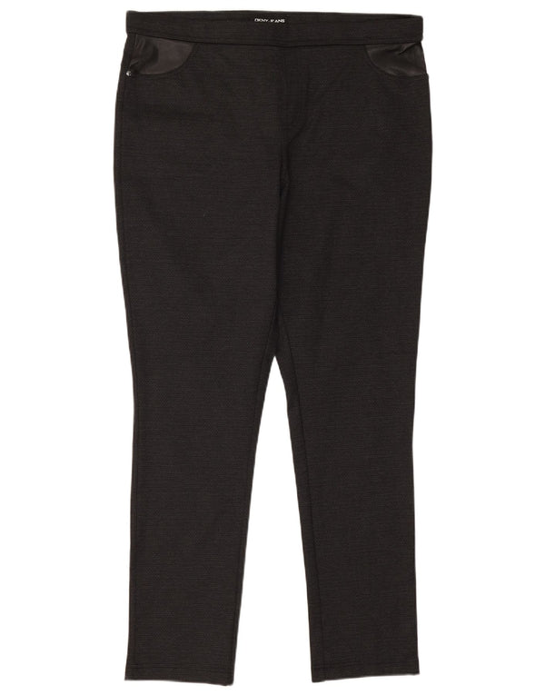 Dkny Womens Skinny Casual Trousers XL W36 L29 Black Polyester