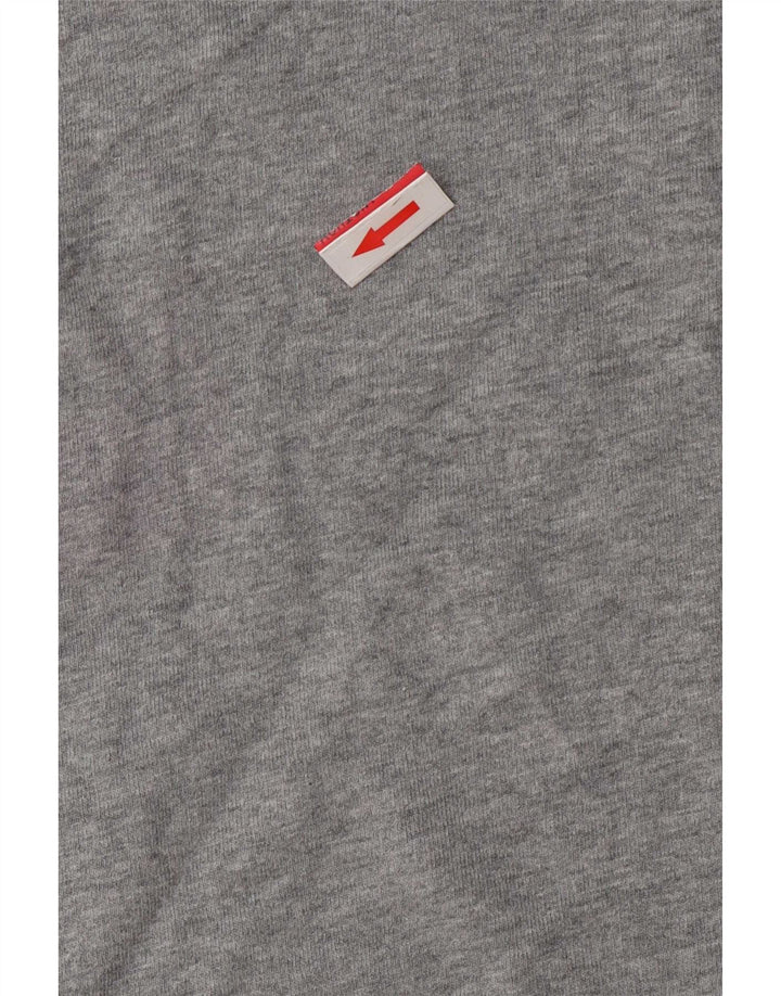 Tommy Hilfiger Womens Sweatshirt Jumper UK 14 Medium Grey Striped Cotton