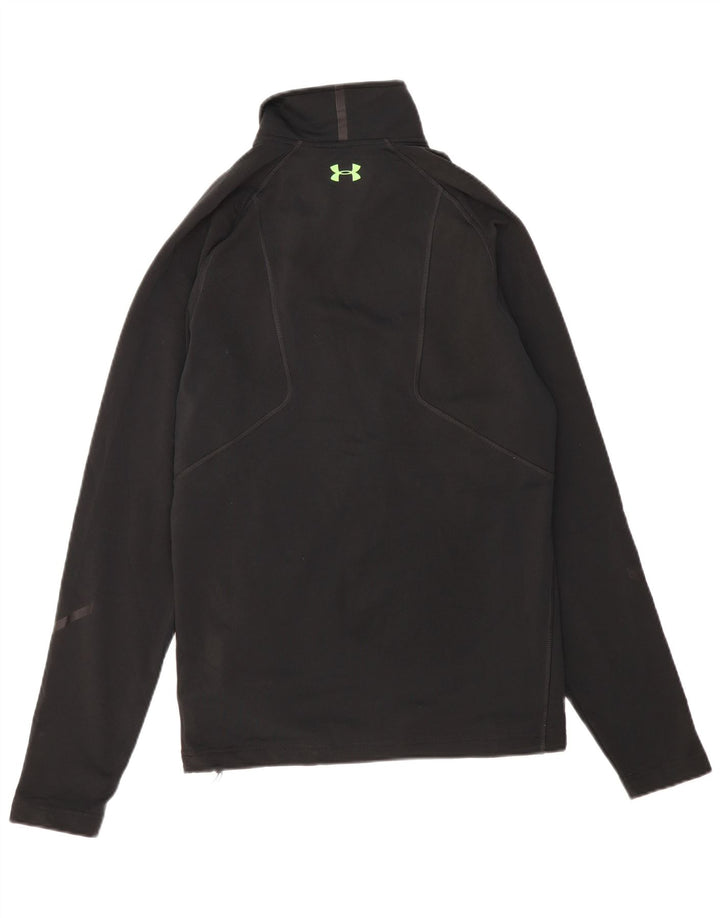 UNDER ARMOUR Mens Cold Gear Zip Neck Pullover Tracksuit Top Medium Black
