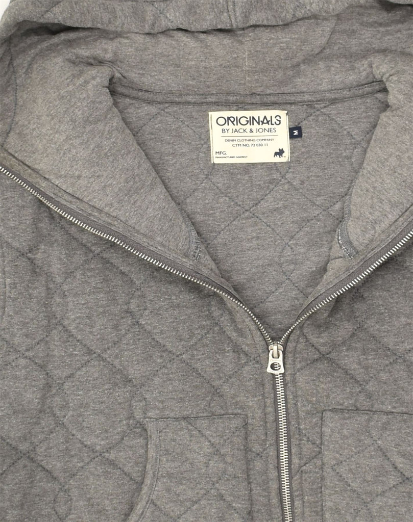 JACK & JONES Mens Zip Hoodie Sweater Medium Grey Cotton | Vintage Jack & Jones | Thrift | Second-Hand Jack & Jones | Used Clothing | Messina Hembry 