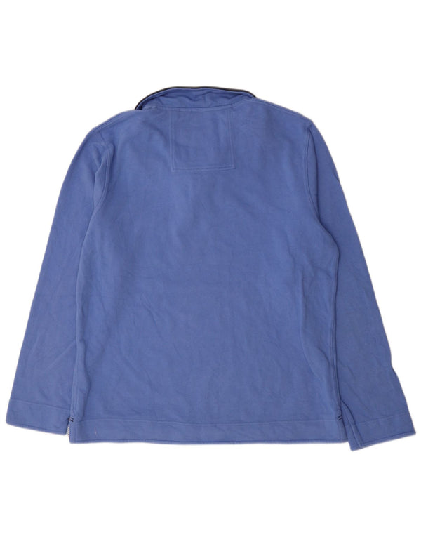 Crew Clothing Mens Zip Neck Sweatshirt Jumper XL Blue Cotton