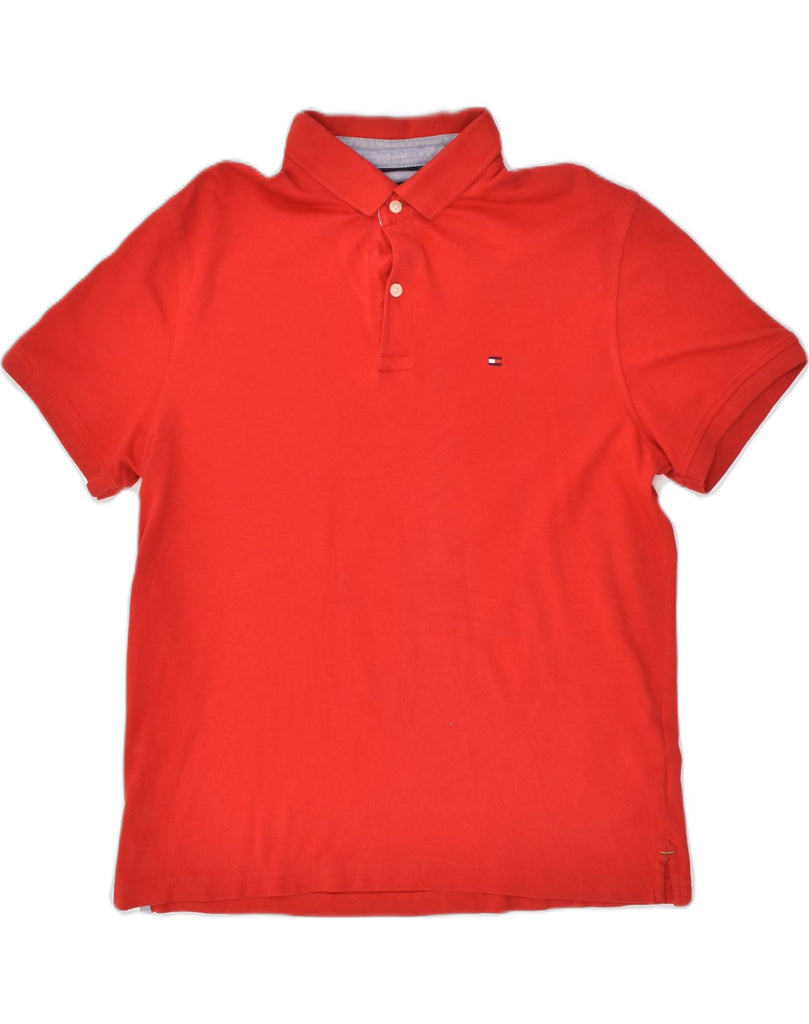 TOMMY HILFIGER Mens Custom Fit Polo Shirt Large Red Cotton | Vintage Tommy Hilfiger | Thrift | Second-Hand Tommy Hilfiger | Used Clothing | Messina Hembry 