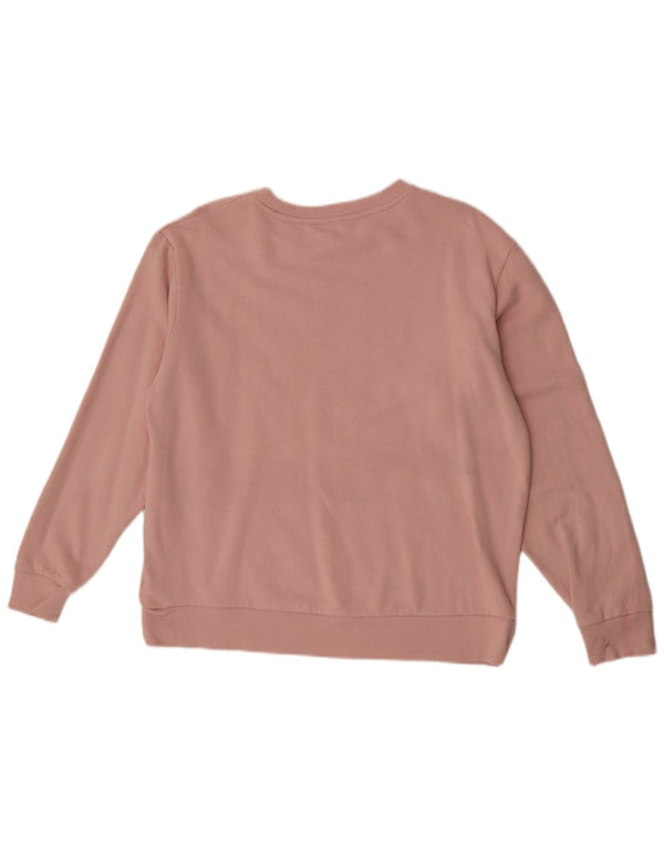 Marks & Spencer Womens Oversized Sweatshirt Jumper UK 14 Medium Pink Cotton
