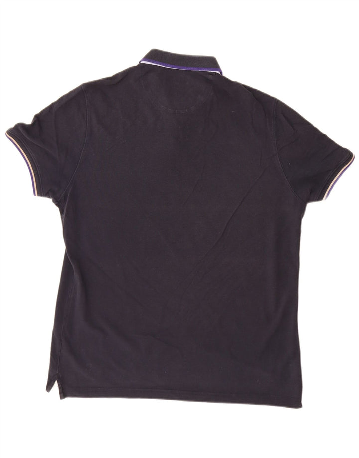 MASSIMO DUTTI Mens Polo Shirt XL Navy Blue Cotton