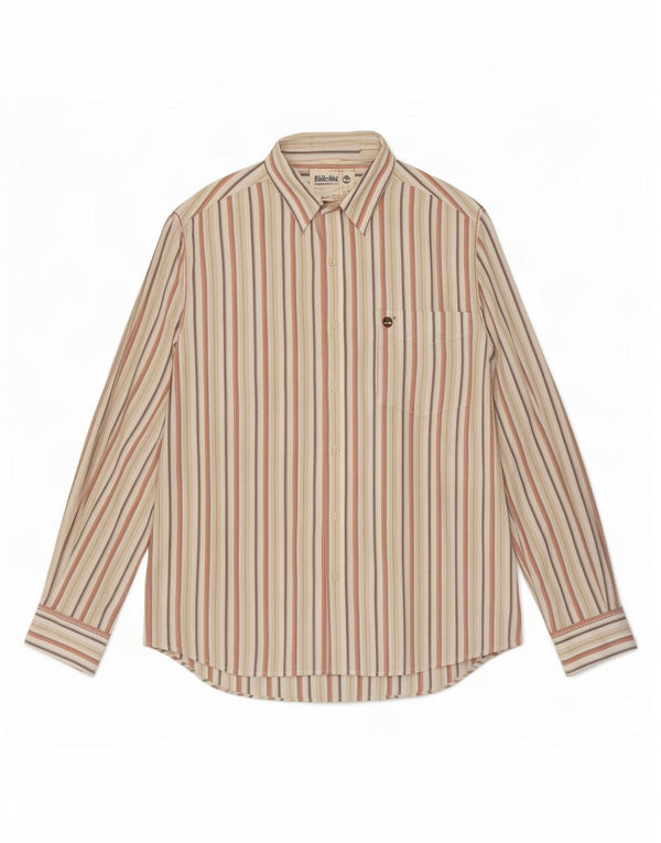 Timberland Mens Shirt Large Multicoloured Striped Cotton
