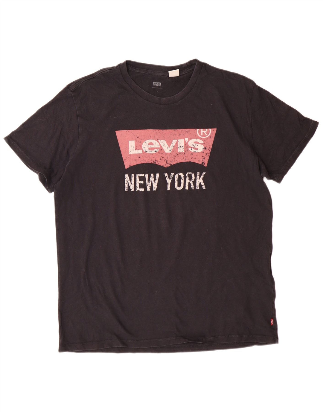 LEVI'S Womens Graphic T-Shirt Top UK 16 Large Black Cotton