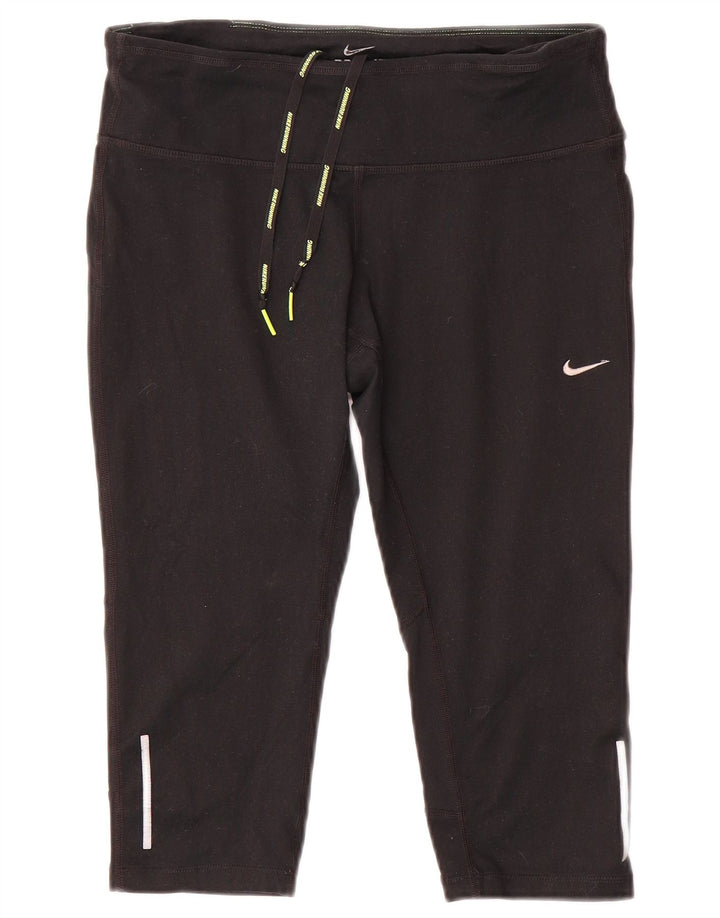 Nike Womens Dri Fit Capri Leggings UK 14 Medium Black