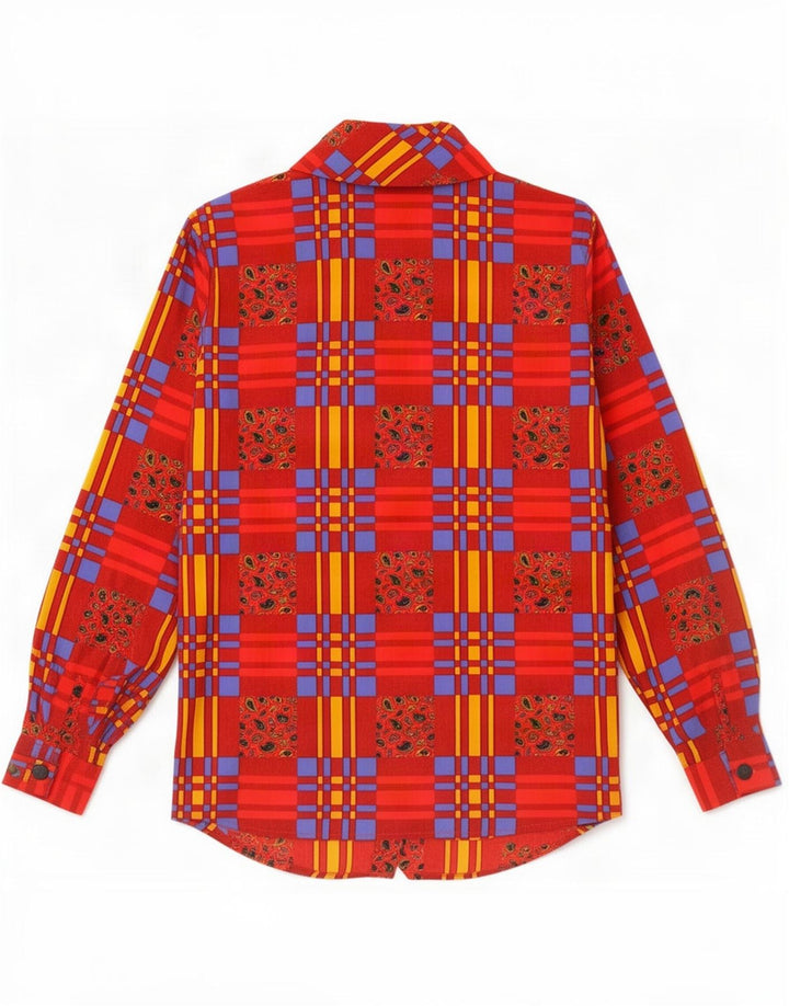 Solange Mondor Womens Shirt Blouse UK 16 Large Red Patchwork