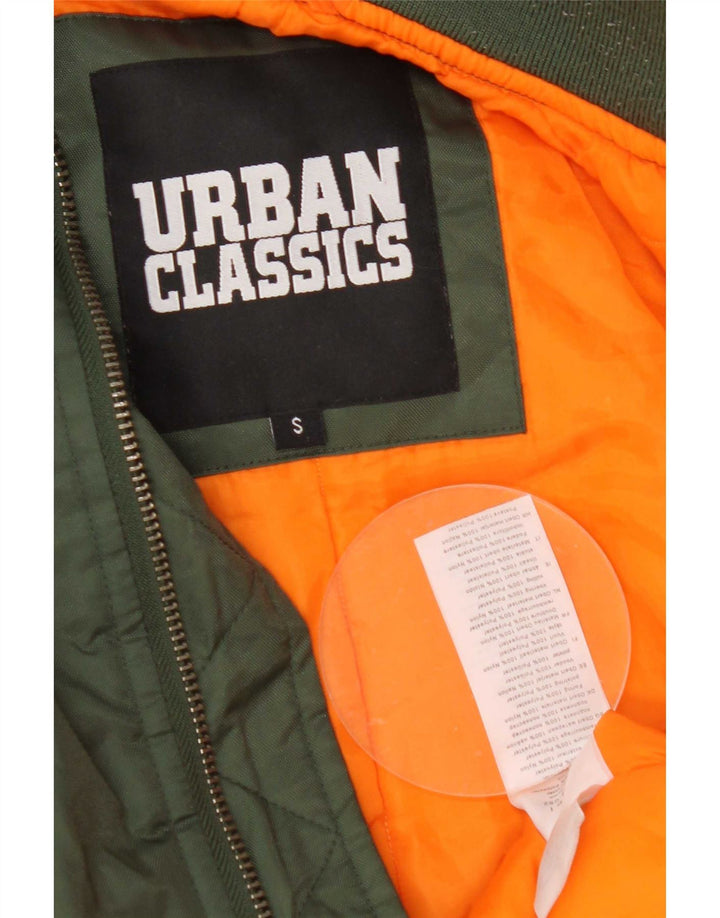 Urban Classics Mens Padded Flight Aviator Jacket UK 36 Small Green Nylon