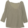 Ottod'Ame Womens 3/4 Sleeve Blouse Top UK 10 Small Green Silk