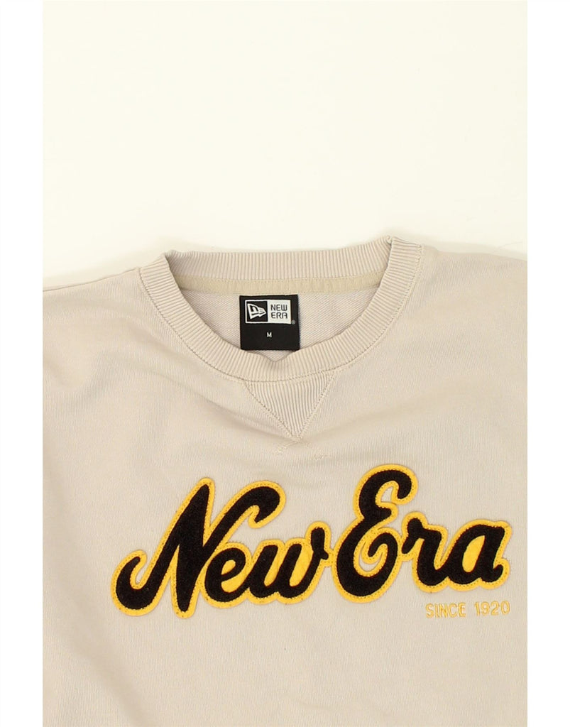 NEW ERA Mens Graphic Sweatshirt Jumper Medium Grey Cotton | Vintage New Era | Thrift | Second-Hand New Era | Used Clothing | Messina Hembry 