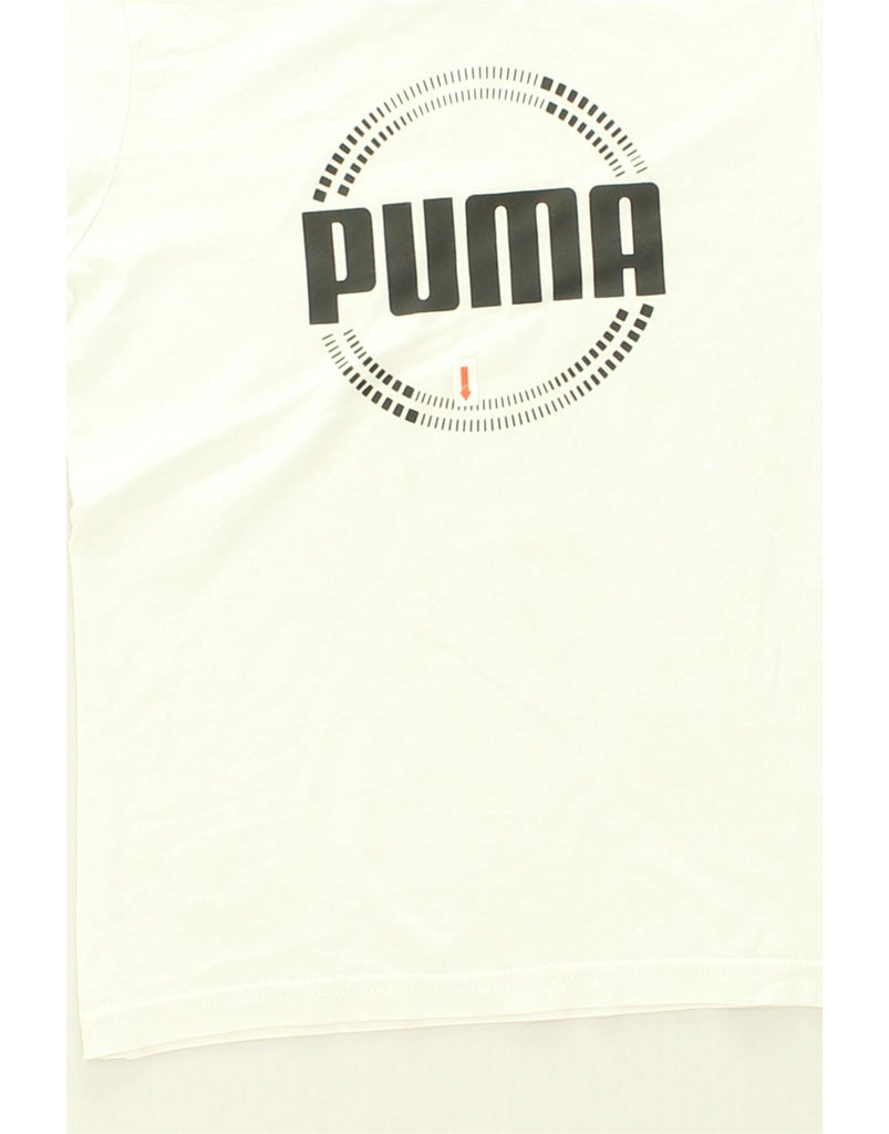 PUMA Boys Graphic T-Shirt Top 9-10 Years White Cotton | Vintage Puma | Thrift | Second-Hand Puma | Used Clothing | Messina Hembry 