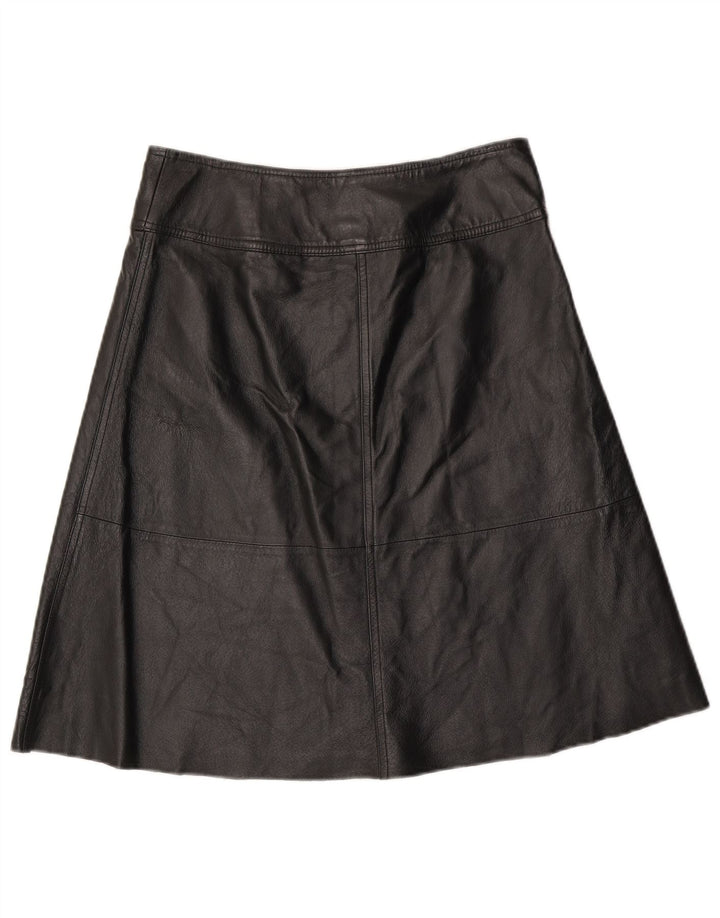 H&M Womens Leather Skirt US 8 Medium W30  Black Leather
