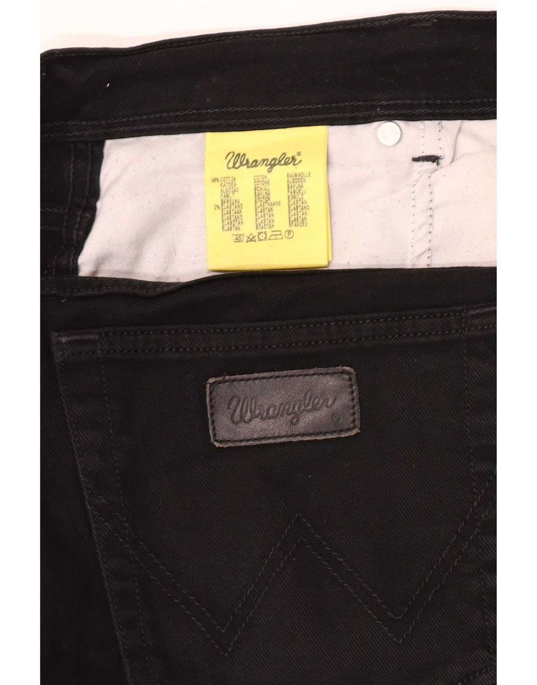 Wrangler Mens Texas Stretch Straight Jeans W36 L32 Black Cotton