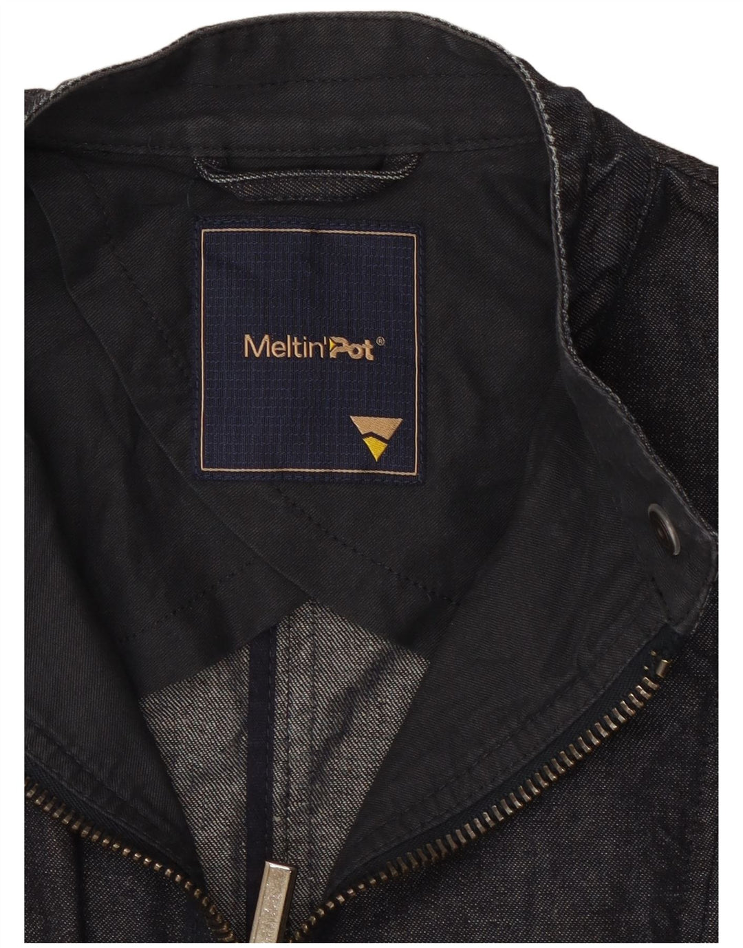 Meltin' Pot Womens Denim Jacket UK 12 Medium Navy Blue Cotton