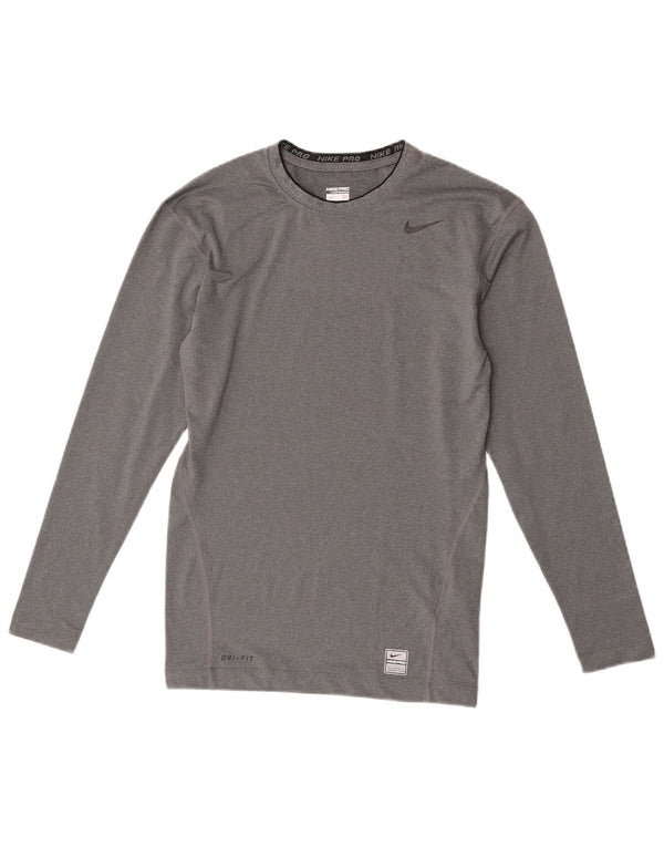 Nike Mens Compression Top Long Sleeve Medium Grey Flecked Polyester
