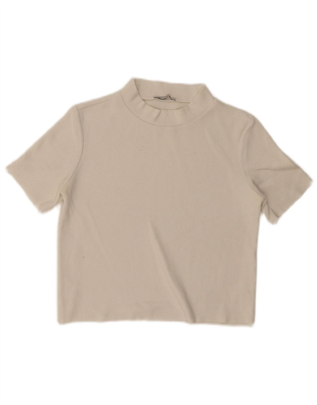 Zara Womens Trafaluc Crop Top UK 10 Small Off White