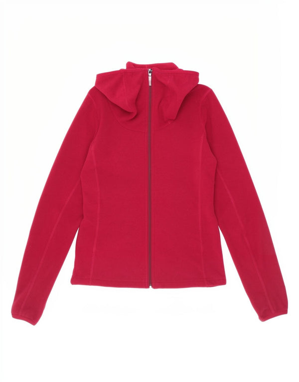 The North Face Womens Fleece Zip Hoodie Sweater UK 6 XS Burgundy Sports