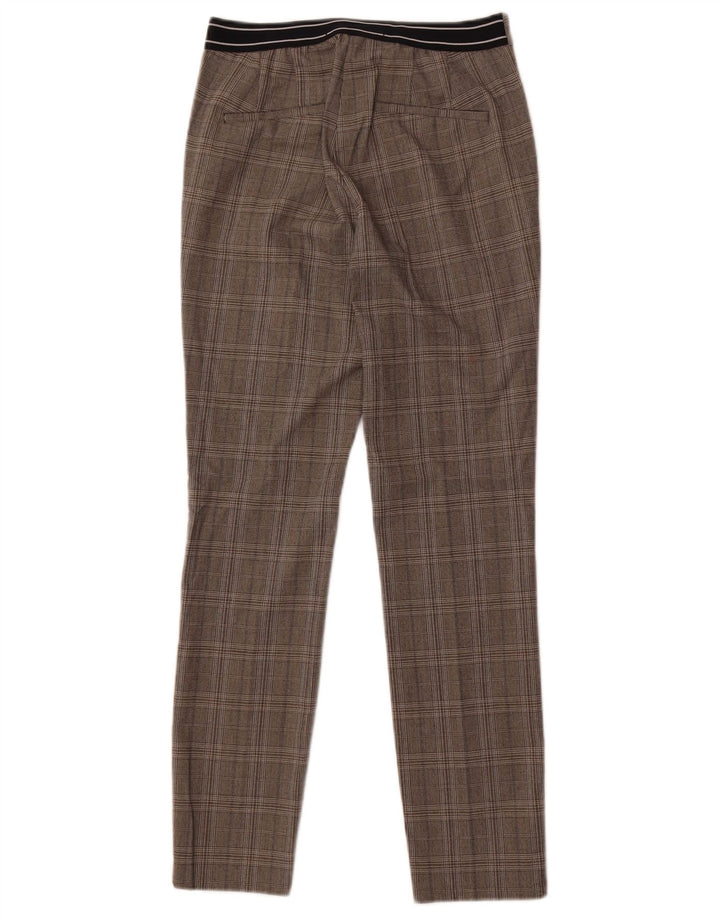 Zara Womens Slim Suit Trousers XS W24 L27 Grey Check Polyester