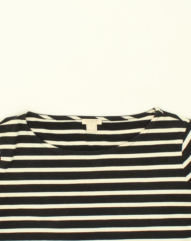 J. CREW Womens T-Shirt Top UK 4 XS Black Striped Cotton | Vintage J. Crew | Thrift | Second-Hand J. Crew | Used Clothing | Messina Hembry 