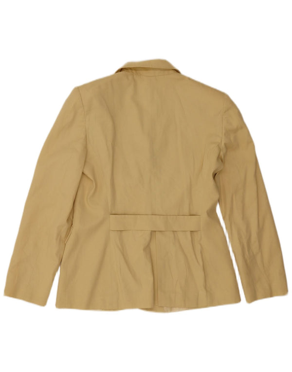 Luisa Spagnoli Womens 3 Button Blazer Jacket IT 44 Medium Yellow Cotton