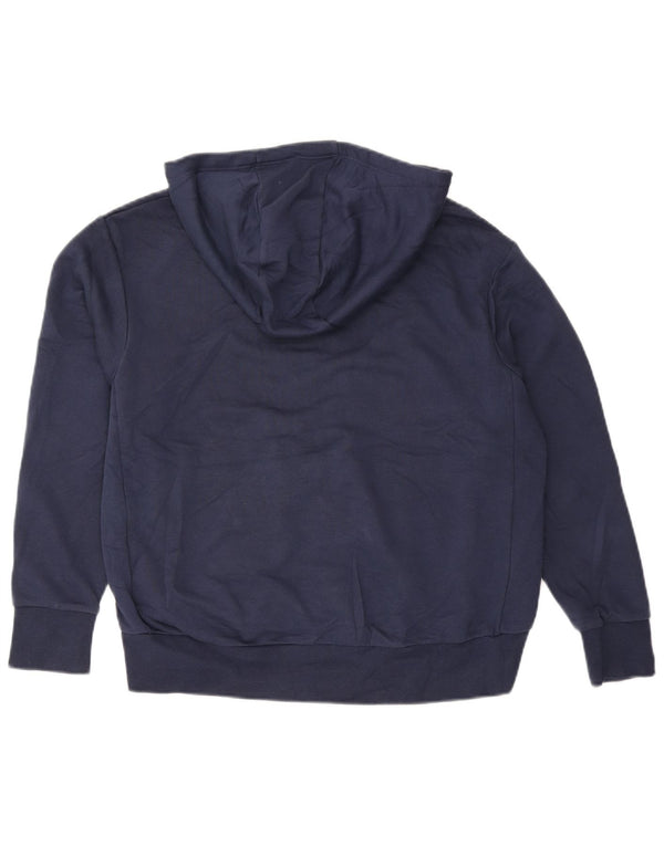 Nike Womens Dri Fit Graphic Zip Hoodie Sweater UK 14 Medium Navy Blue