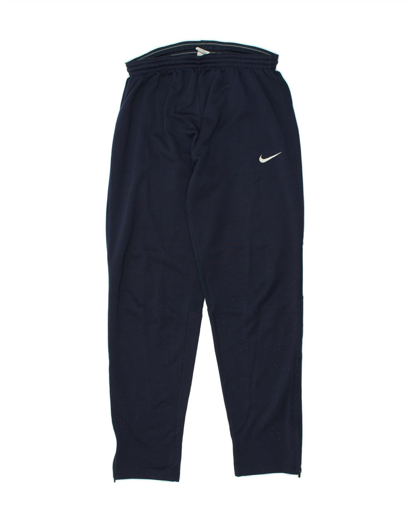 NIKE Mens Dri Fit Tracksuit Trousers Medium Navy Blue Polyester | Vintage Nike | Thrift | Second-Hand Nike | Used Clothing | Messina Hembry 