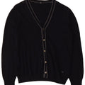 Fay Mens Cardigan Sweater IT 52 Large Navy Blue Virgin Wool
