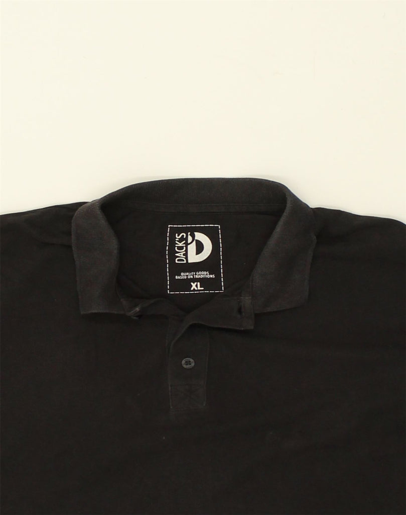 DACK'S Mens Polo Shirt XL Black Cotton | Vintage Dack's | Thrift | Second-Hand Dack's | Used Clothing | Messina Hembry 