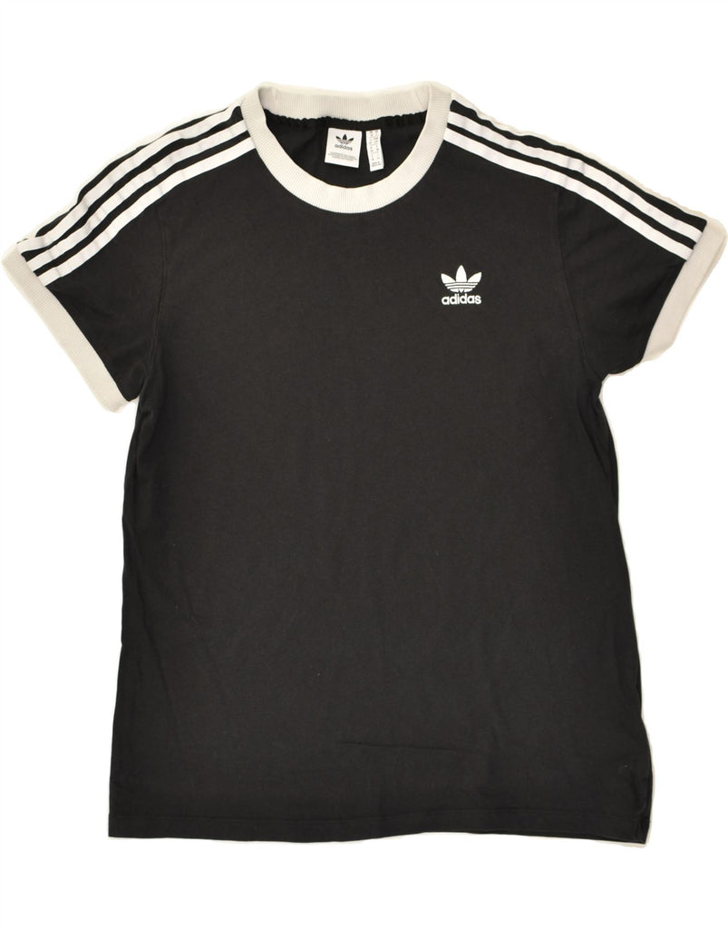 ADIDAS Womens T-Shirt Top UK 10 Small Black Cotton | Vintage Adidas | Thrift | Second-Hand Adidas | Used Clothing | Messina Hembry 