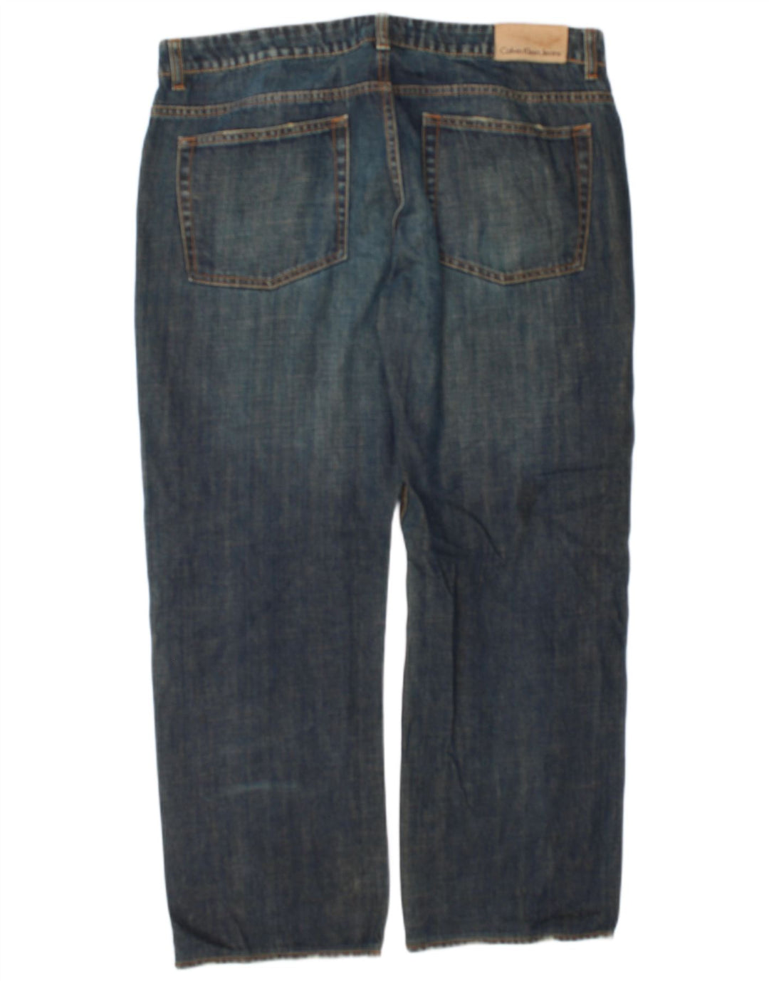 Calvin Klein Mens Straight Jeans W36 L28 Blue Cotton