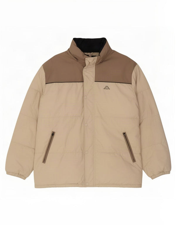 Kappa Mens Padded Jacket UK 44 2XL Beige Colourblock Polyamide