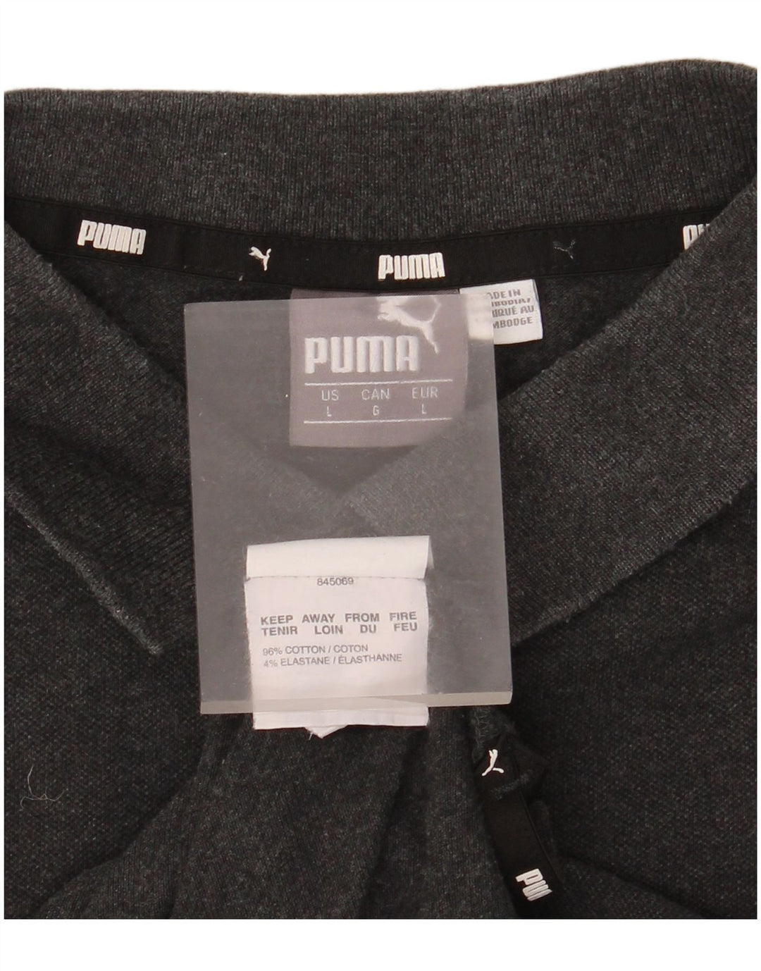 Puma Mens Polo Shirt Large Grey Cotton
