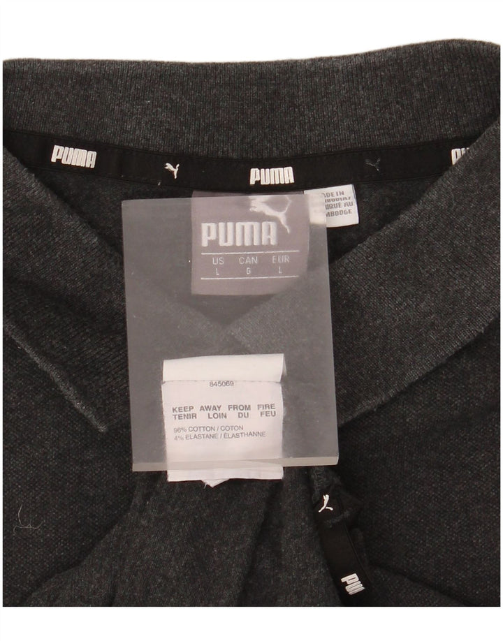 Puma Mens Polo Shirt Large Grey Cotton
