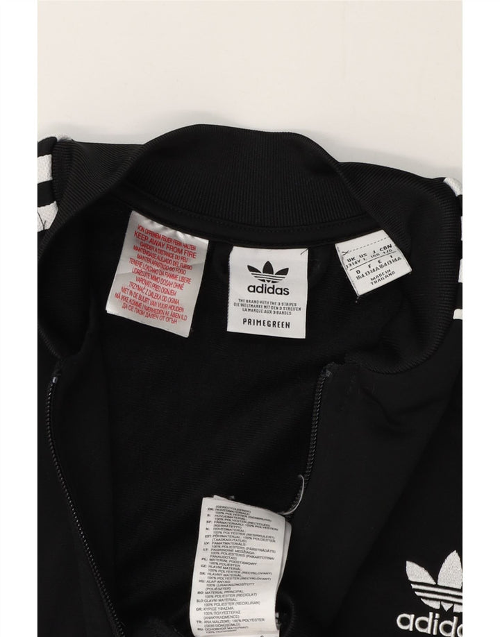Adidas Boys Tracksuit Top Jacket 13-14 Years Black Polyester
