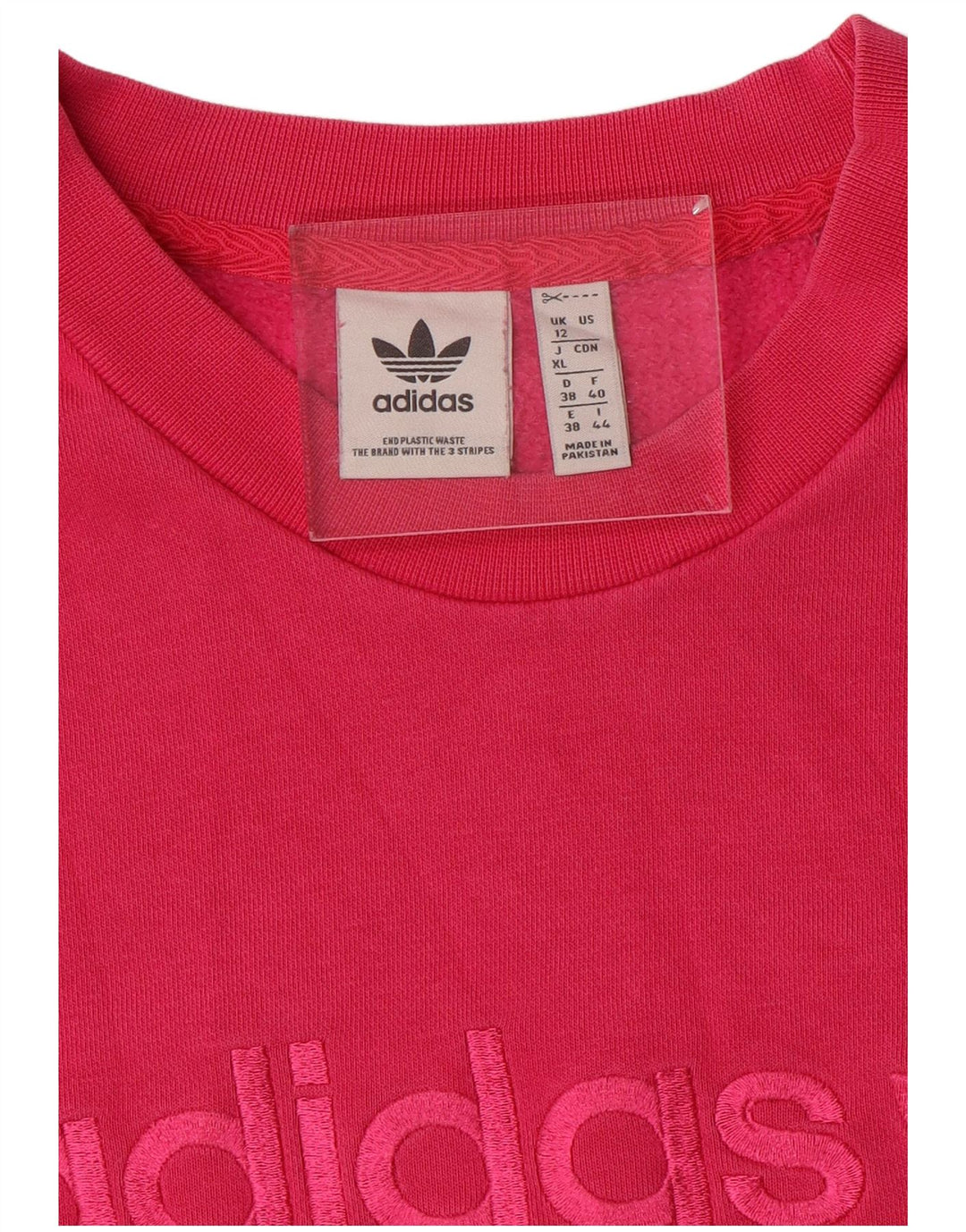Adidas Womens Graphic Oversized Sweatshirt Jumper UK 12 Medium Pink