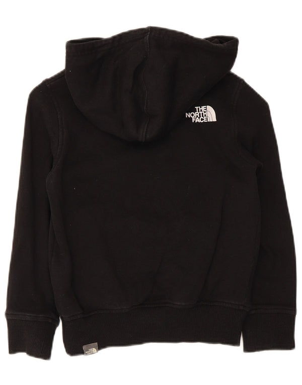 The North Face Boys Crop Graphic Hoodie Jumper 7-8 Years Small Black Cotton