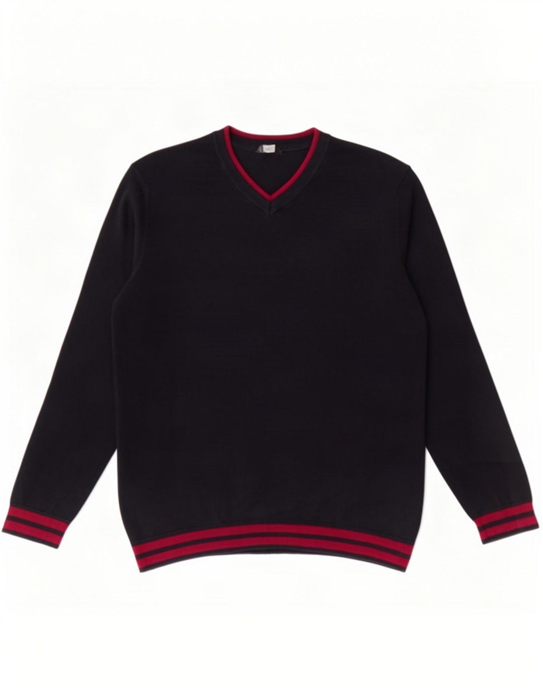 M&Co Mens V-Neck Jumper Sweater Medium Navy Blue Cotton
