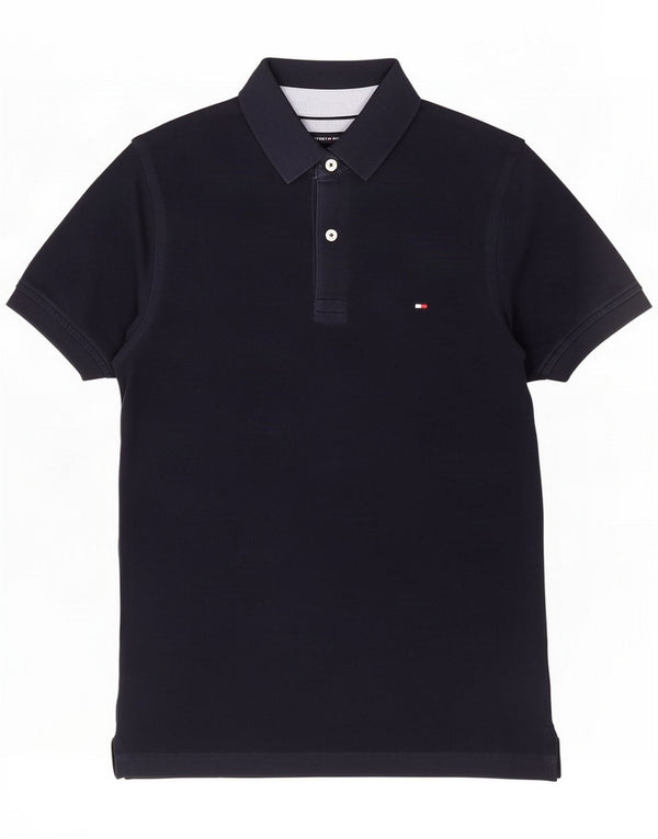 Tommy Hilfiger Mens Slim Fit Polo Shirt XS Navy Blue Cotton