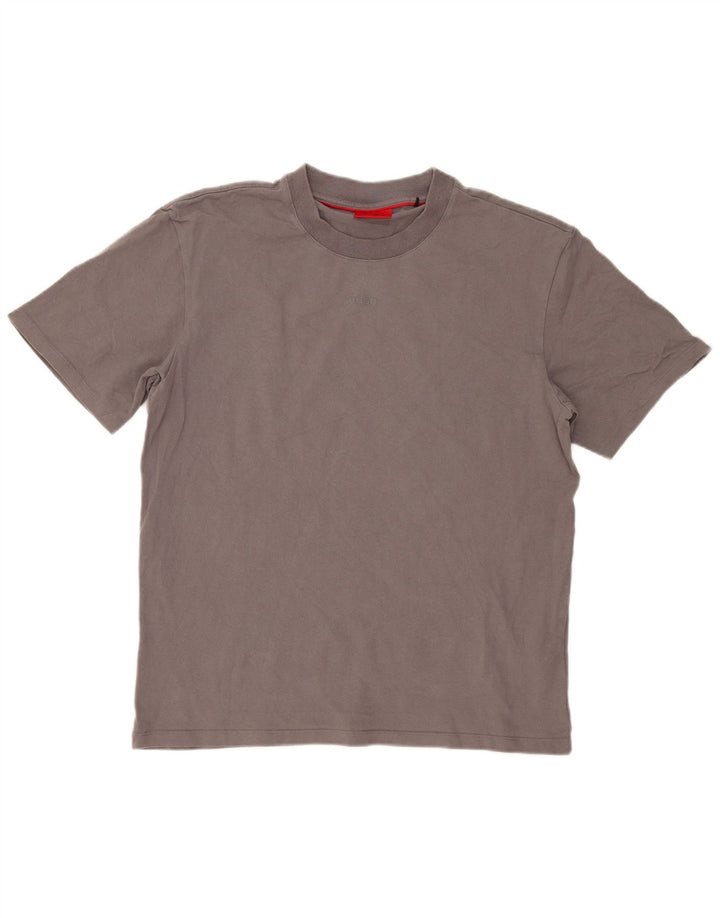 Hugo Boss Mens T-Shirt Top Large Grey Cotton