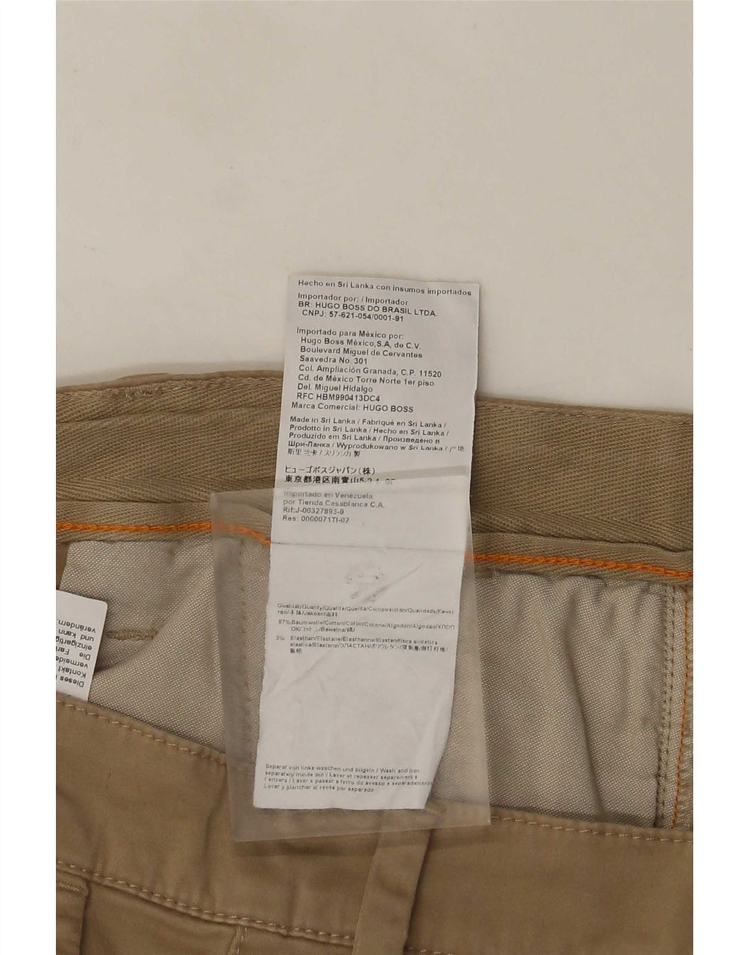 Hugo Boss Mens Chino Shorts W35 Large Beige Cotton