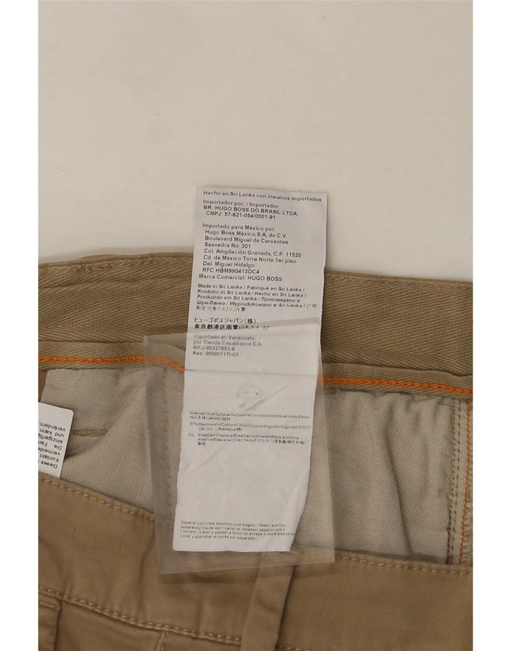 Hugo Boss Mens Chino Shorts W35 Large Beige Cotton