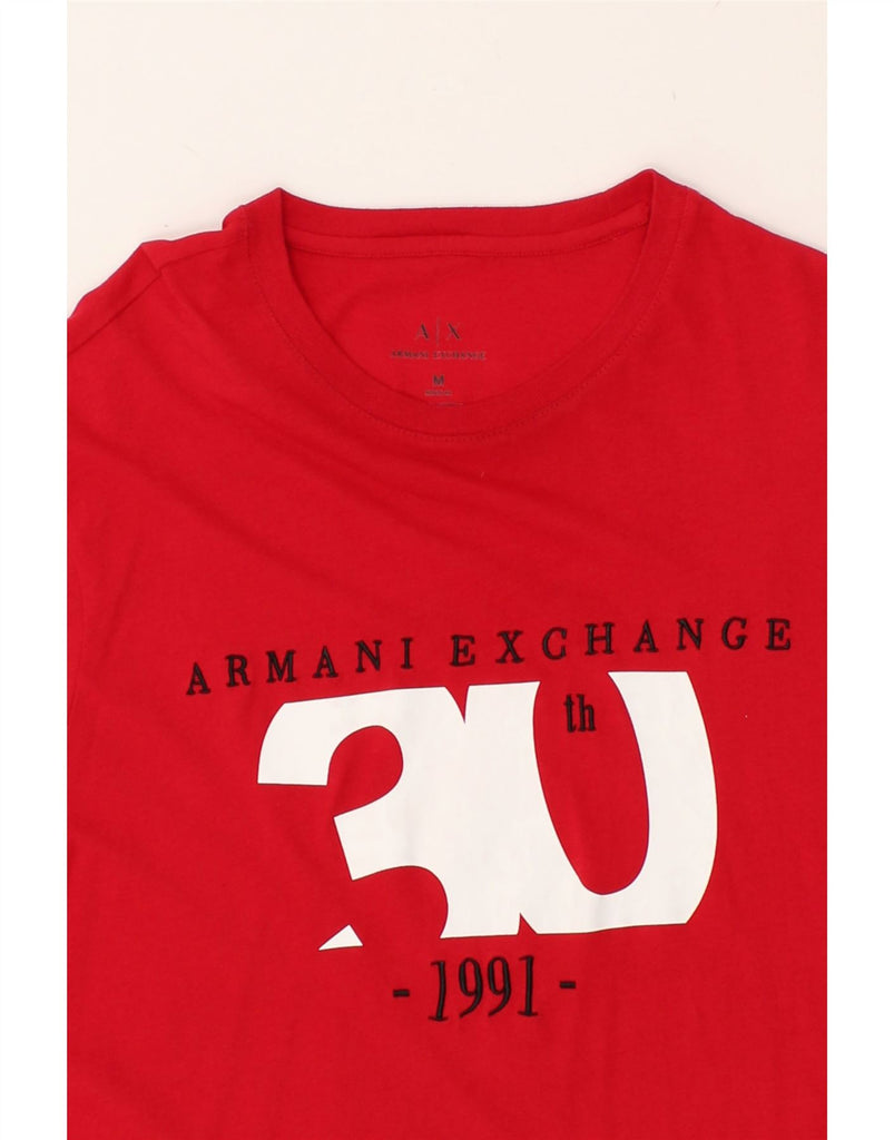 ARMANI EXCHANGE Mens Graphic T-Shirt Top Medium Red | Vintage Armani Exchange | Thrift | Second-Hand Armani Exchange | Used Clothing | Messina Hembry 