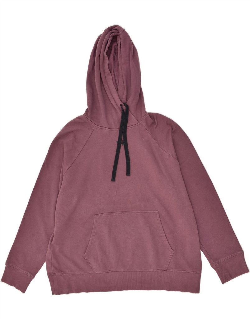 UNDER ARMOUR Womens Hoodie Jumper UK 18 XL Maroon Cotton | Vintage Under Armour | Thrift | Second-Hand Under Armour | Used Clothing | Messina Hembry 