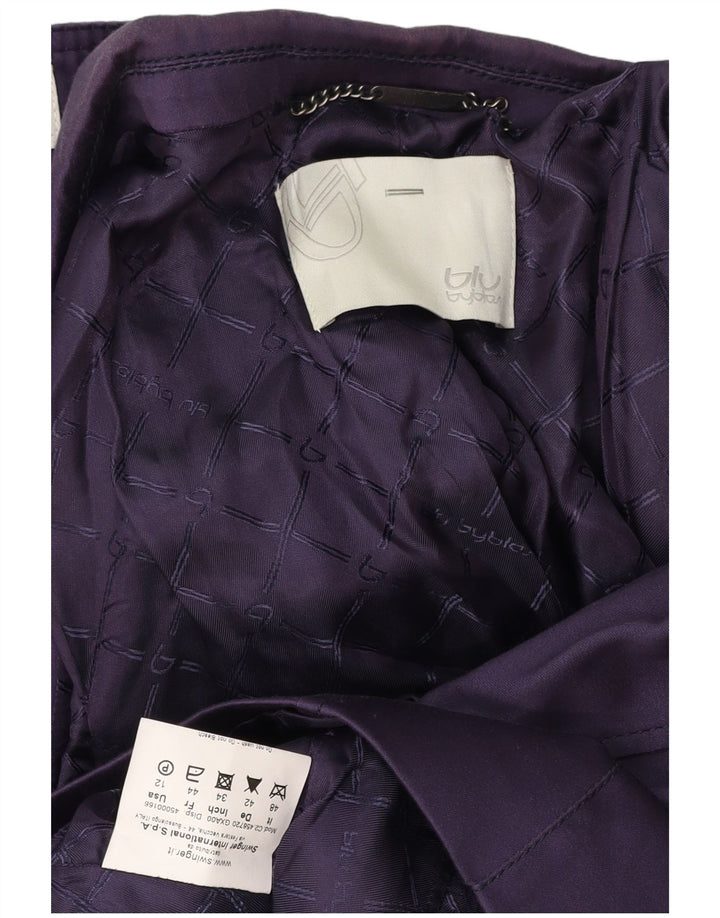Byblos Womens 2 Button Piece Skirt Set US 12 Large W32 Purple Cotton
