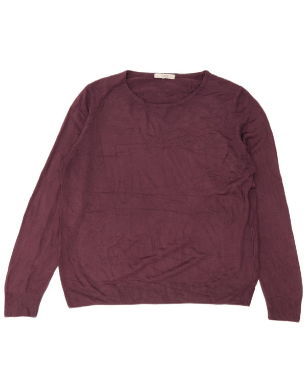 Marks & Spencer Womens Boat Neck Jumper Sweater UK 18 XL Purple Acrylic