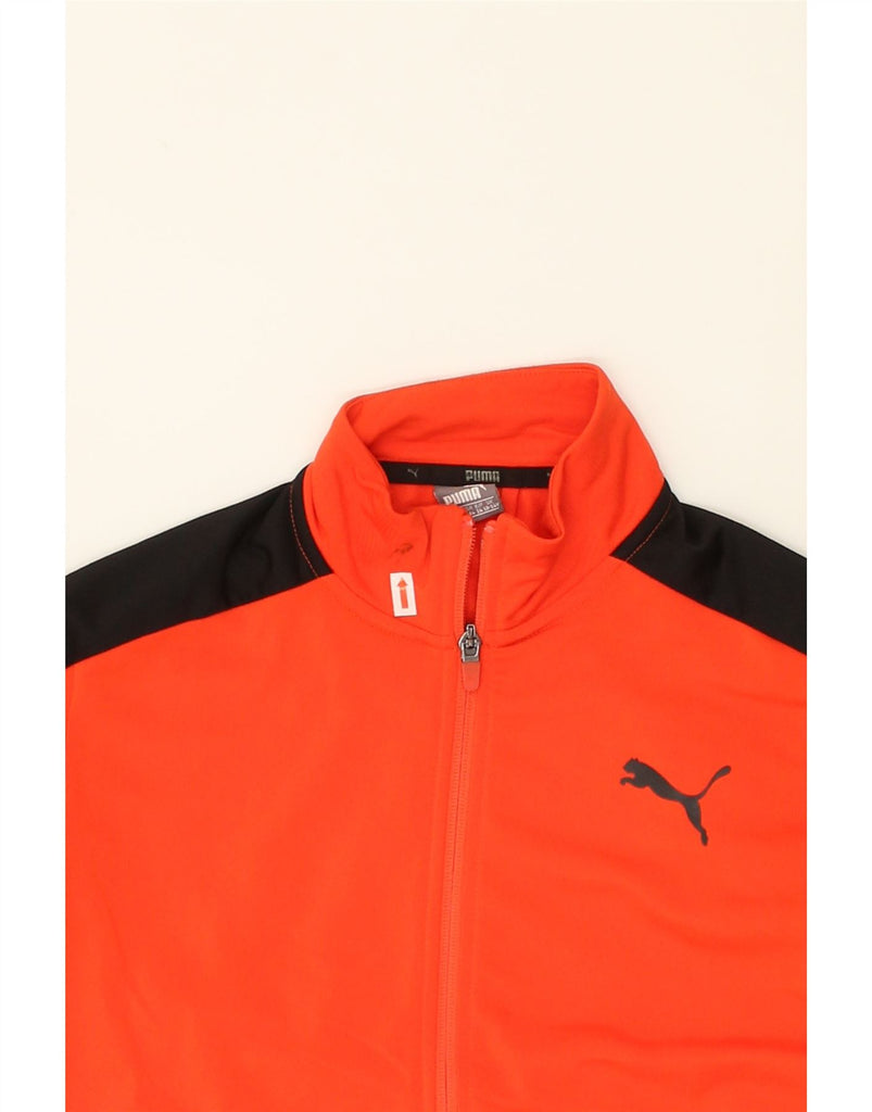 PUMA Boys Tracksuit Top Jacket 13-14 Years Orange Colourblock Polyester | Vintage Puma | Thrift | Second-Hand Puma | Used Clothing | Messina Hembry 