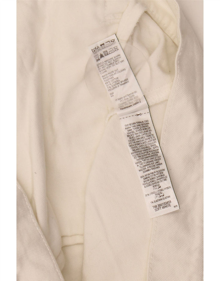 Marks & Spencer Womens Crop Denim Jacket UK 12 Medium White Cotton