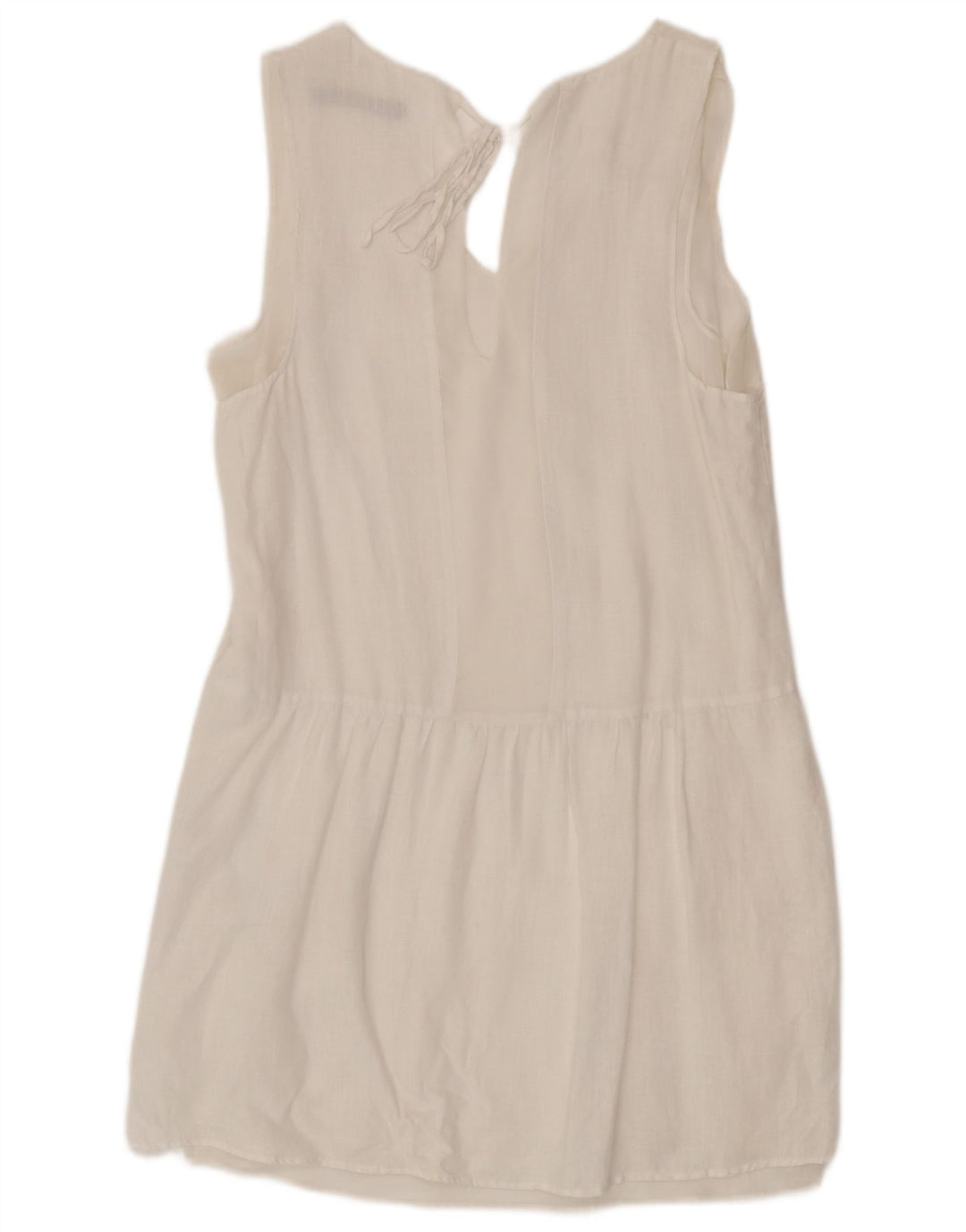 Zara Womens Sleeveless Shift Dress UK 10 Small White Linen
